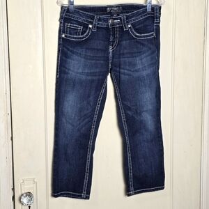 Silver Jeans Aiko Capri Low Rise Thick Stitching Denim Size  29" Waist